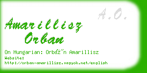 amarillisz orban business card